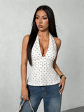 Dotted Tie-Back Top
